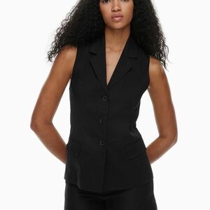 Babaton Black Waistcoat Tuxedo Vest Top